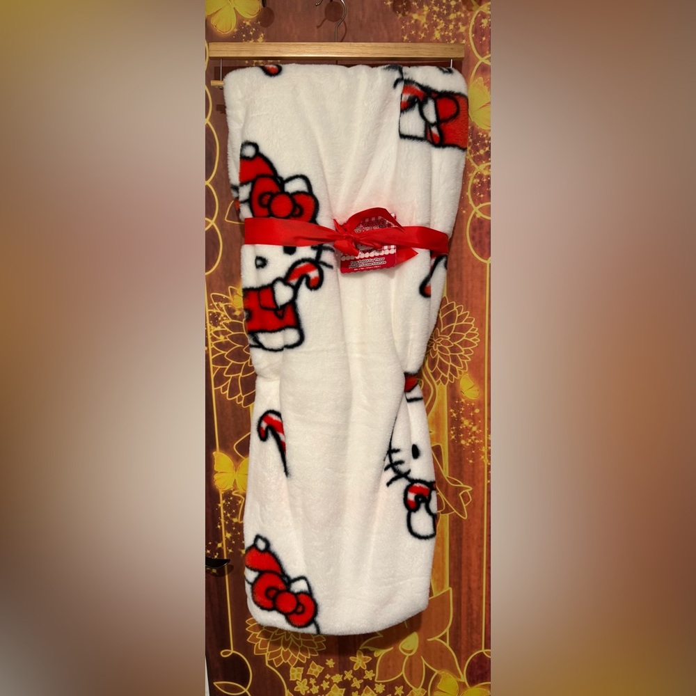 Hello kitty Christmas plush blanket - lined